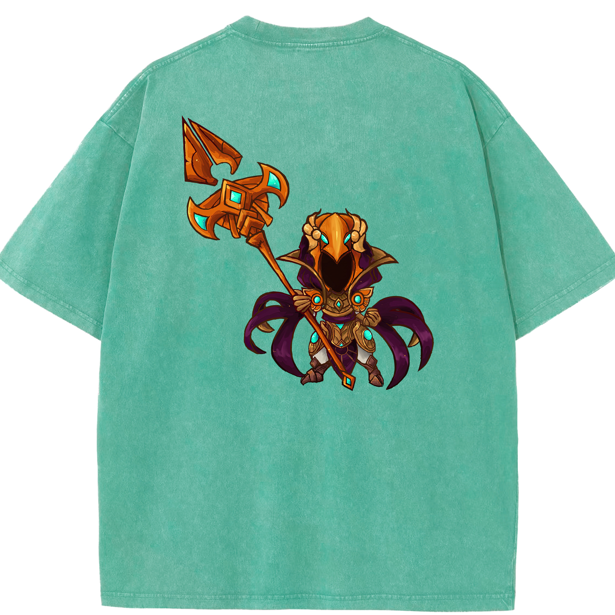 リーグ・オブ・レジェンド League of Legends LOL 綿100% ヴィンテージ風 半袖Tシャツ（背面プリント）